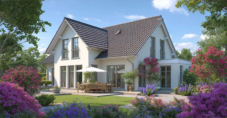 Modernes Einfamilienhaus mit Garten und Terrasse